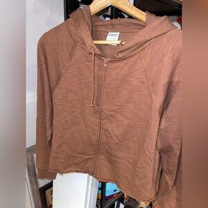 Women’s PINK Brown Zip Up Sweatshirt Size Small